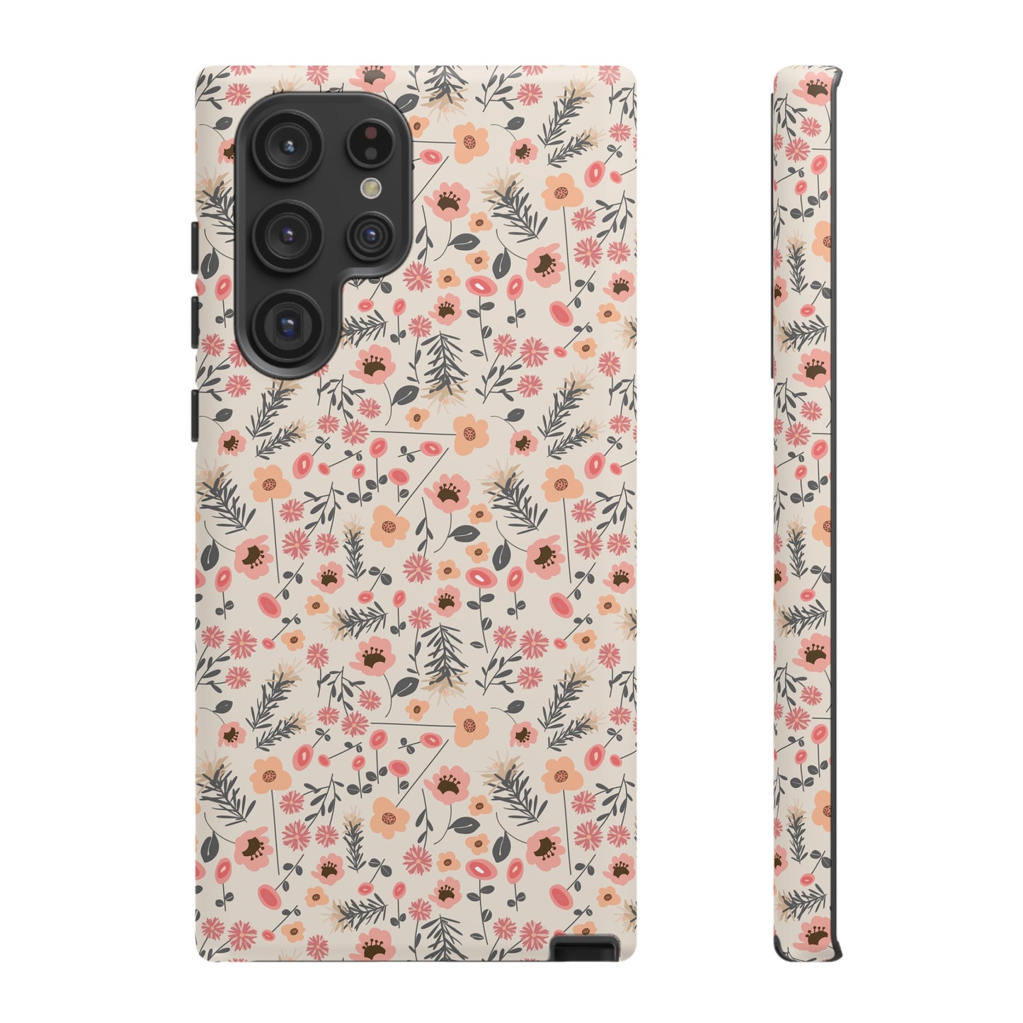 Peach and Cream Wildflowers Tough Cases for Samsung