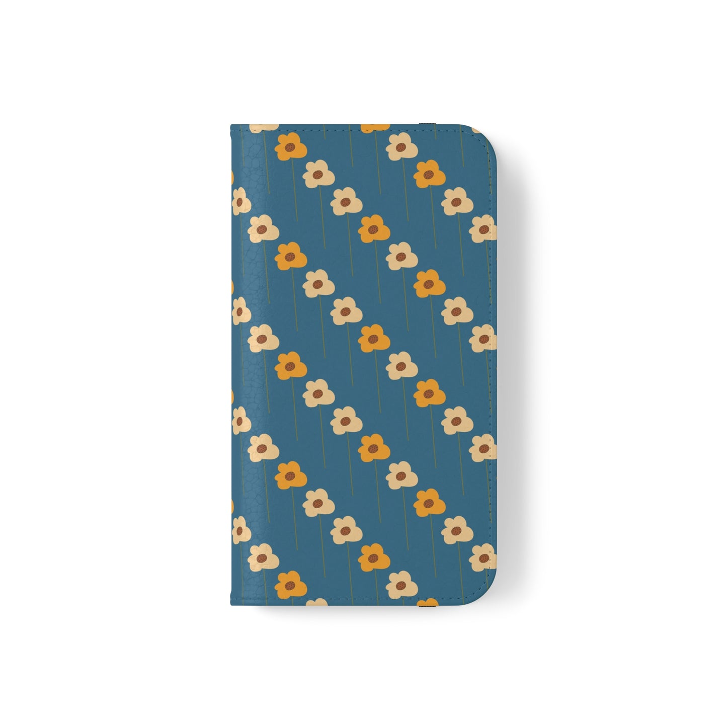 Yellow Wildflowers on Blue Flip Cases for iPhone