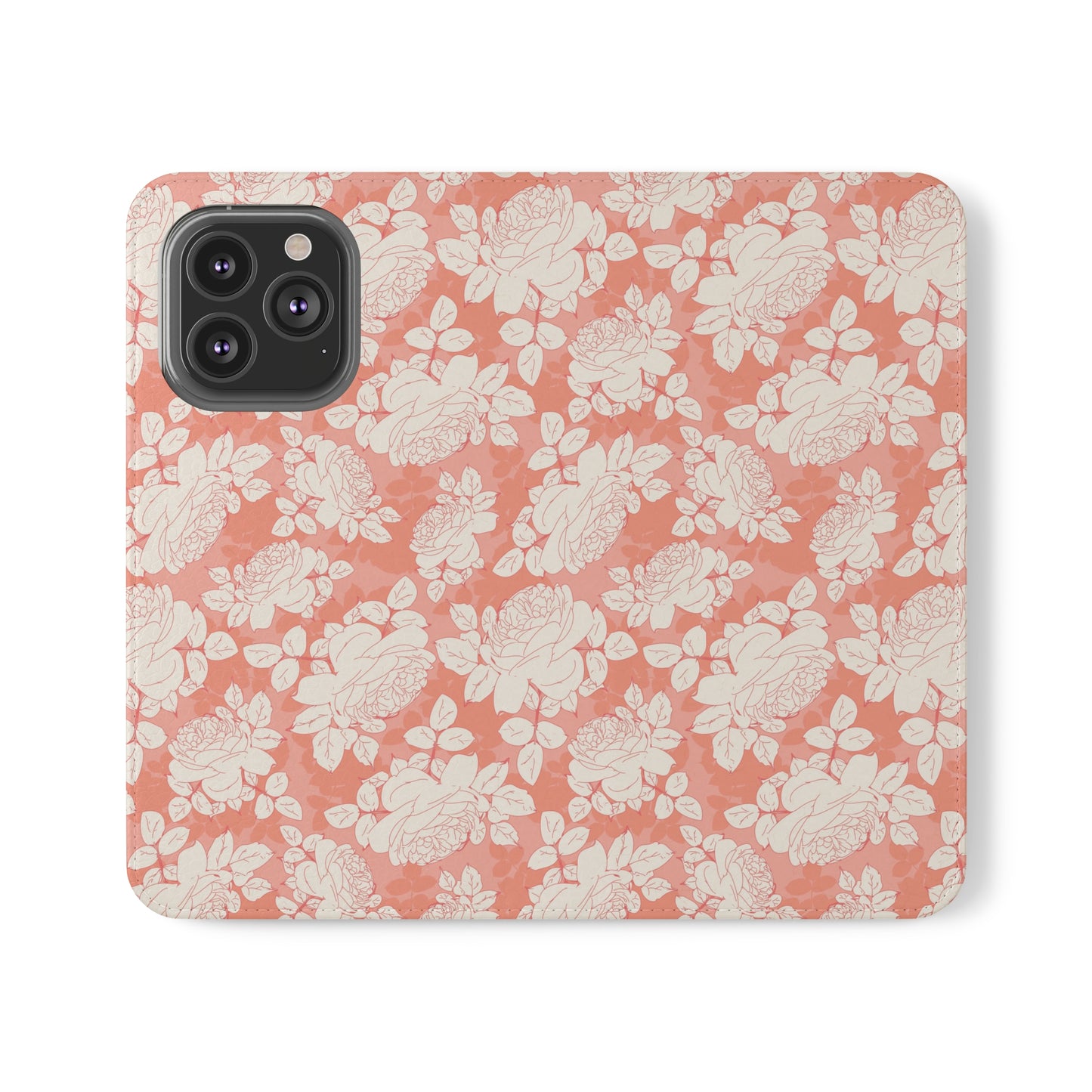 Peach and Cream Roses Flip Cases for iPhone