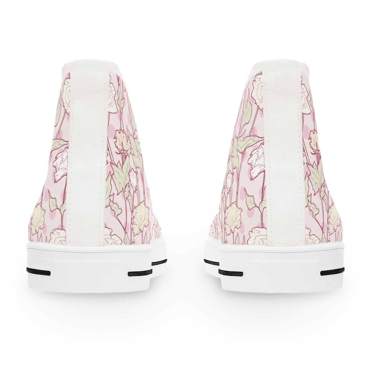 Roses and Dots in Pink Women's High Top Sneakers