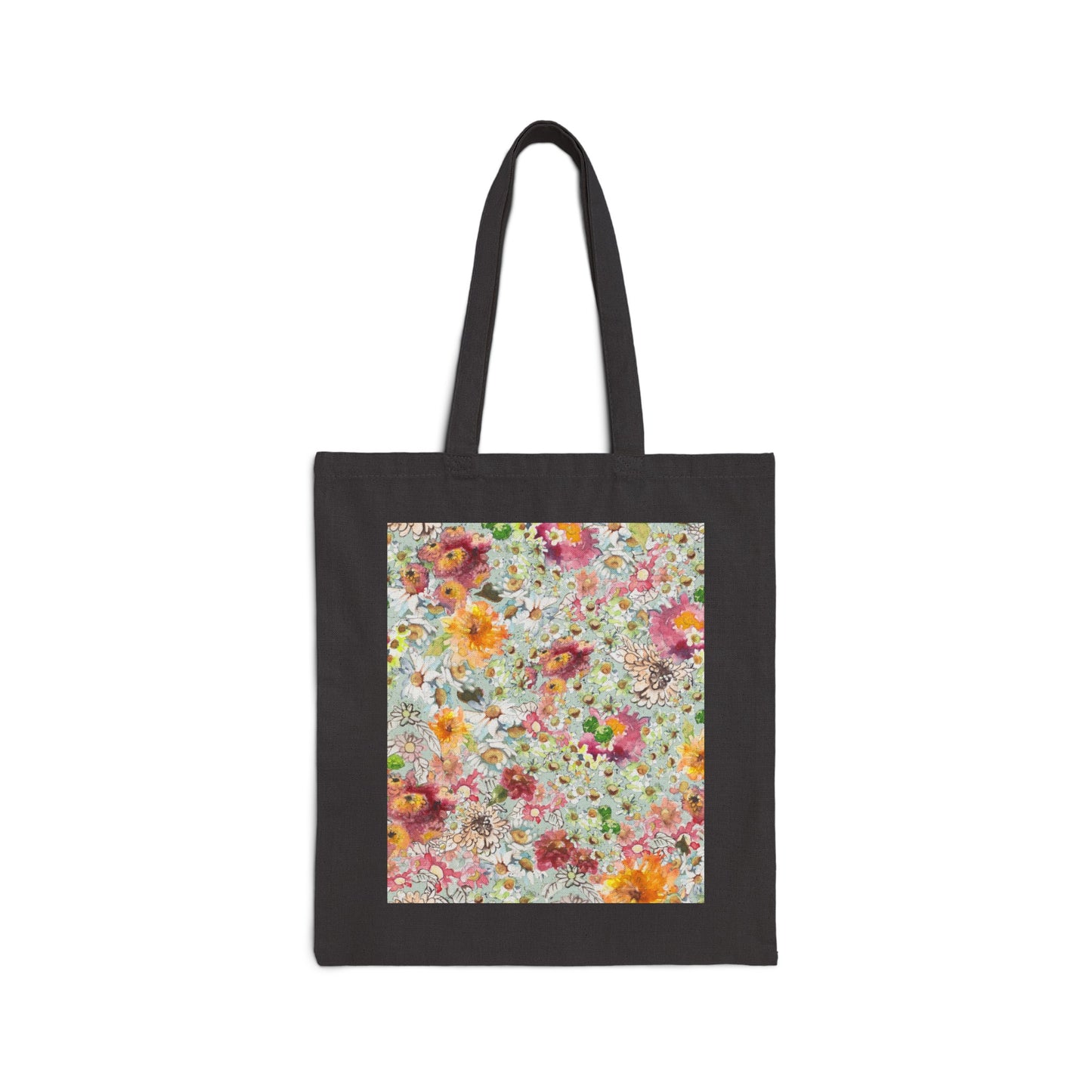 Farmhouse Floral Cotton Canvas Tote Bag